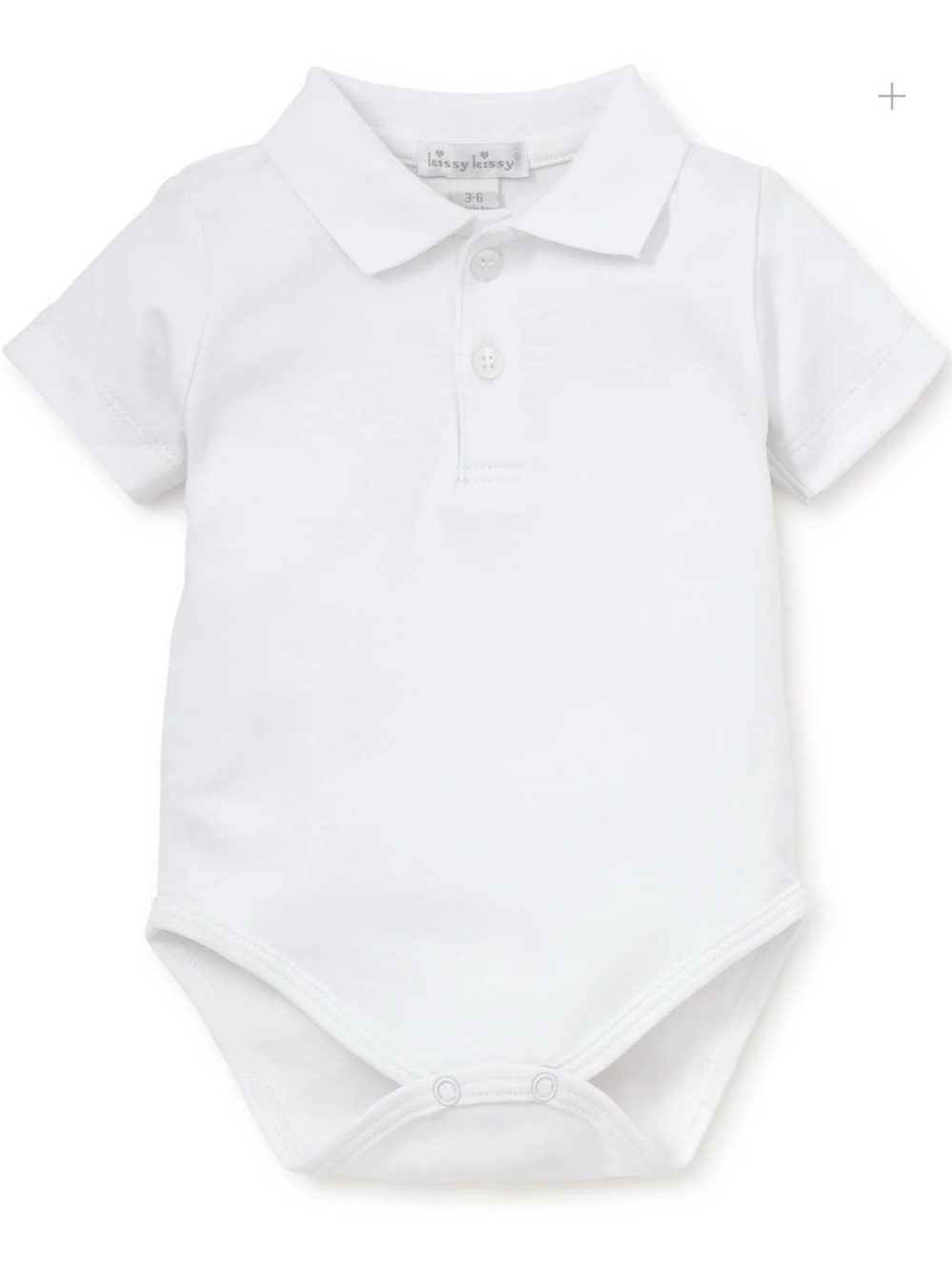 Kissy Kissy White Kissy Basics S/S Knit Collar Bodysuit size 0-3 Months